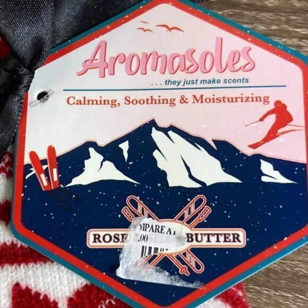 Aromasoles Socks Infused Rose Shea Butter Slipper‎ Lounge Womens One Size